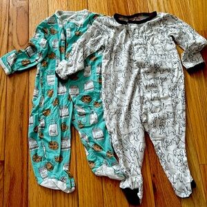 TWO Magnetic Me footie pajamas